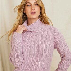Garnet Hill Cashmere Chunky Textured Turtleneck
